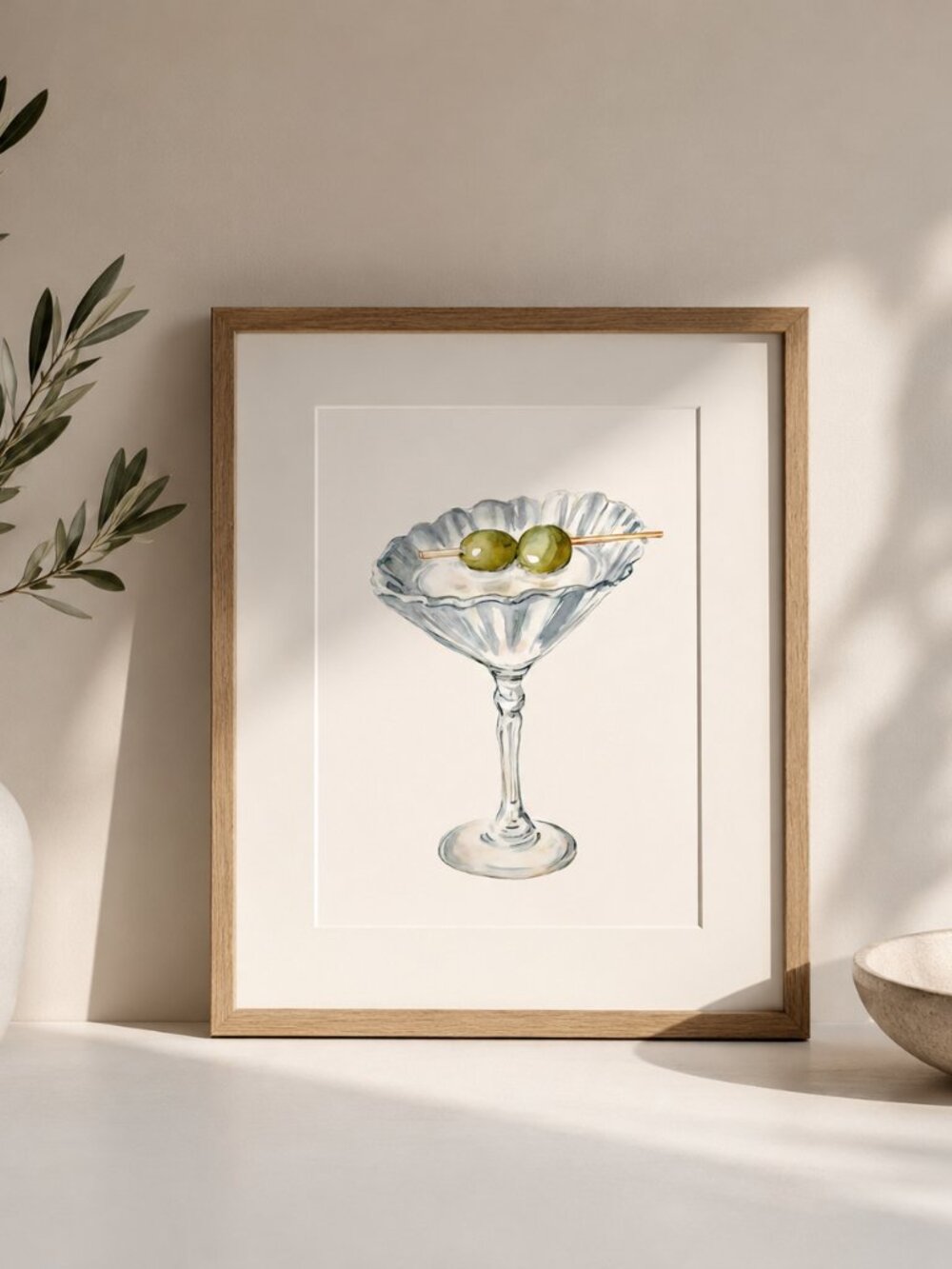 Seashell Martini Wall Art Print